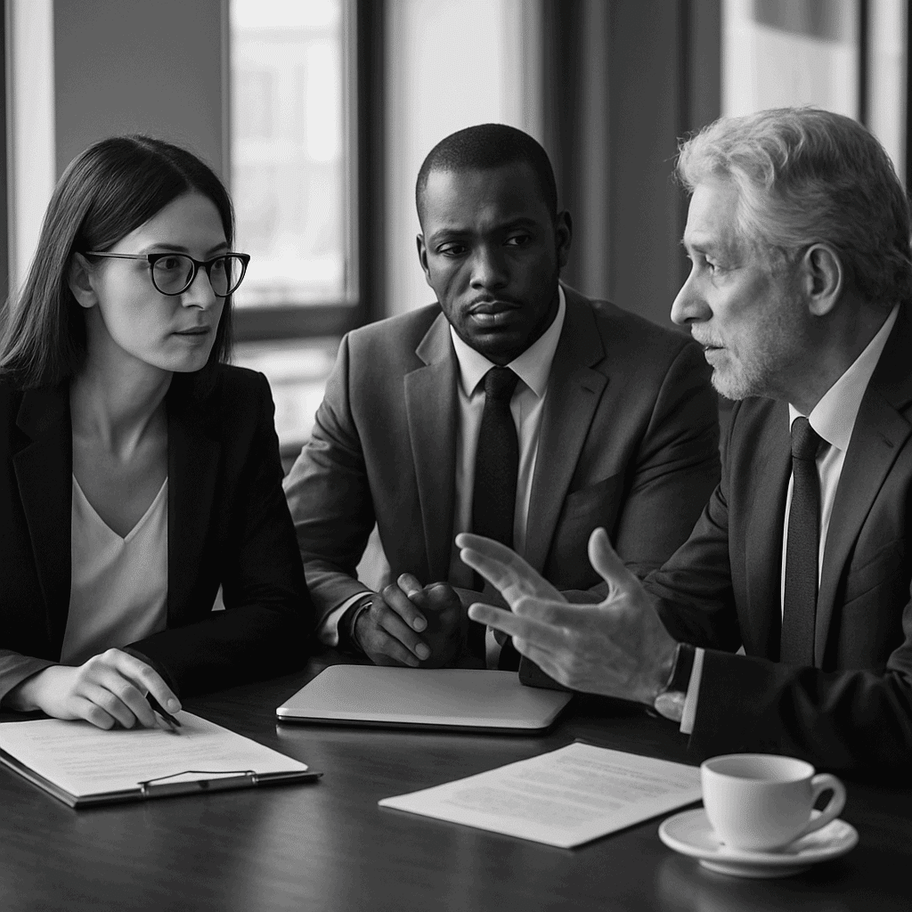 Shareholders discussing agreement