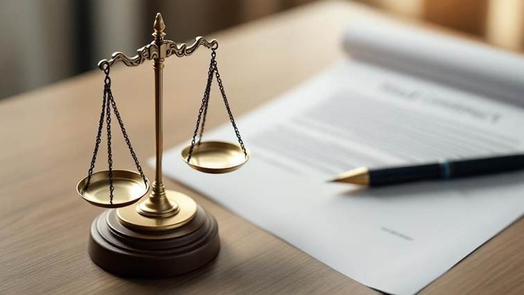 a scale of justice on a table