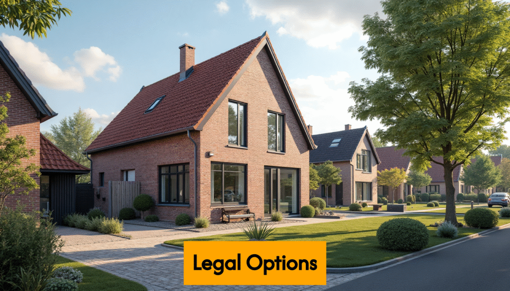 Dutch residential street with construction in progress