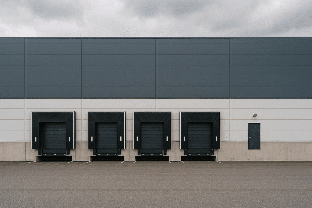 a row of loading docks