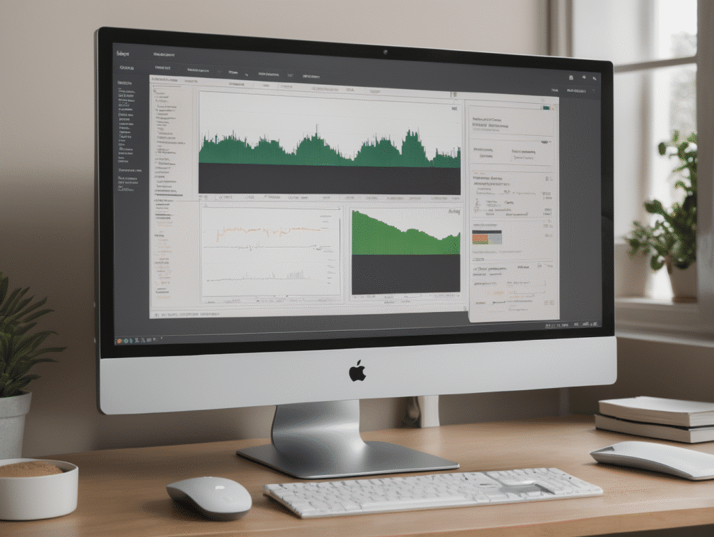 Data analysis on a computer screen