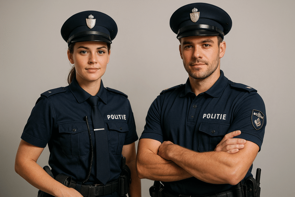 Two police officers in uniform.