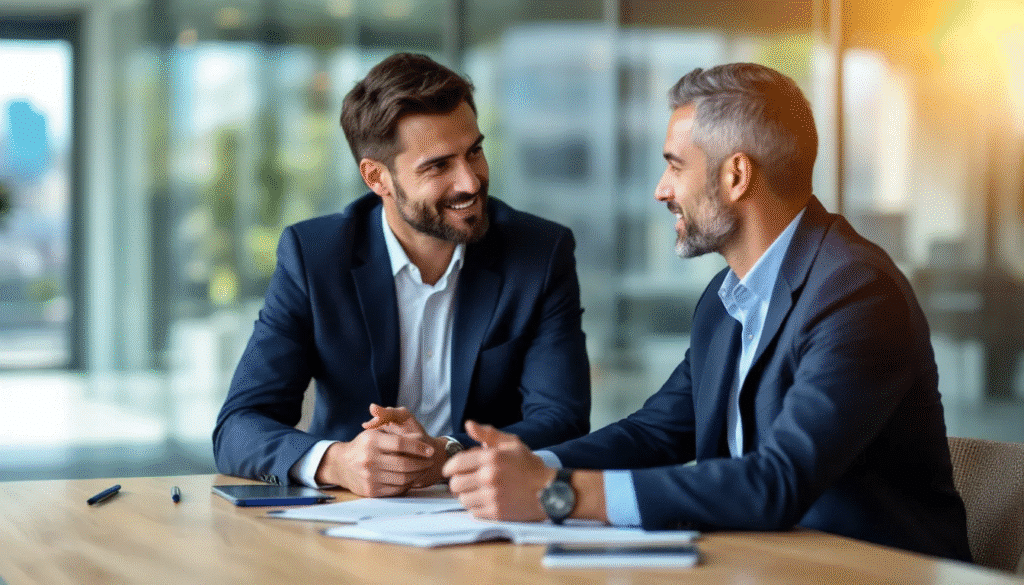 Men in a meeting
