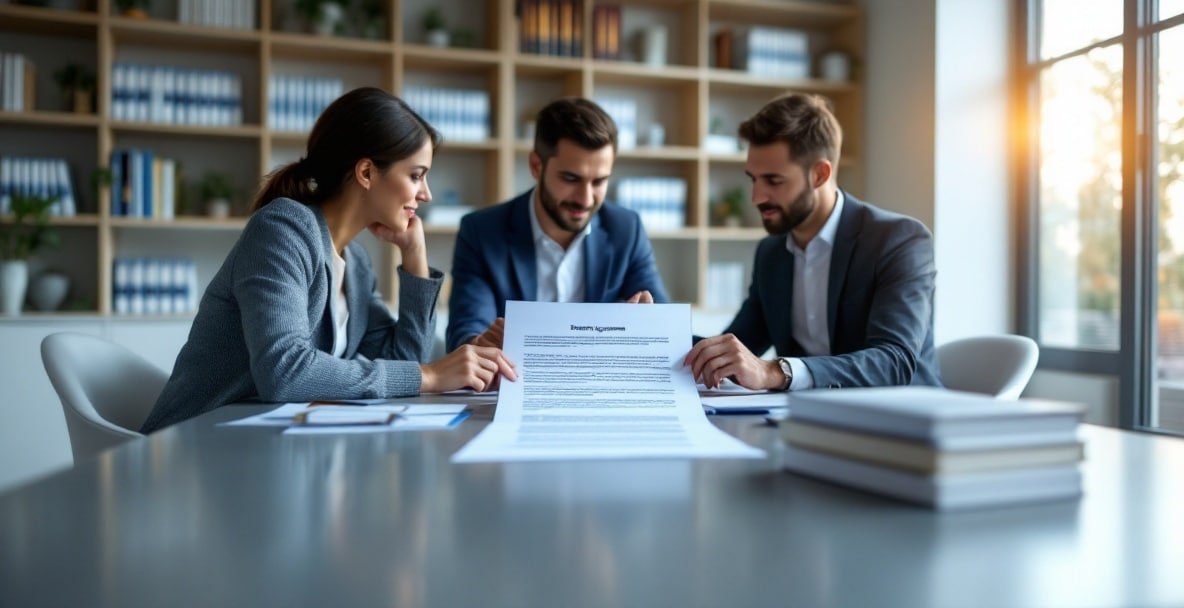 Navigating Tenancy Laws: Essential Tips for 2025 4 Modern Dutch law office with a team reviewing a tenancy agreement.