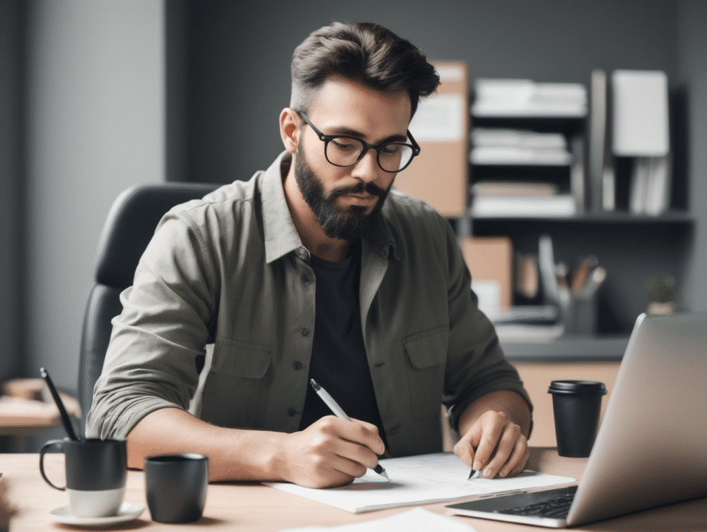 Man behind desk