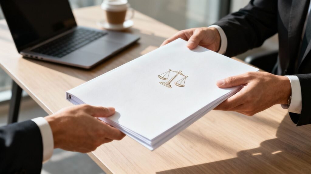 one person delivers general terms and conditions to an other person