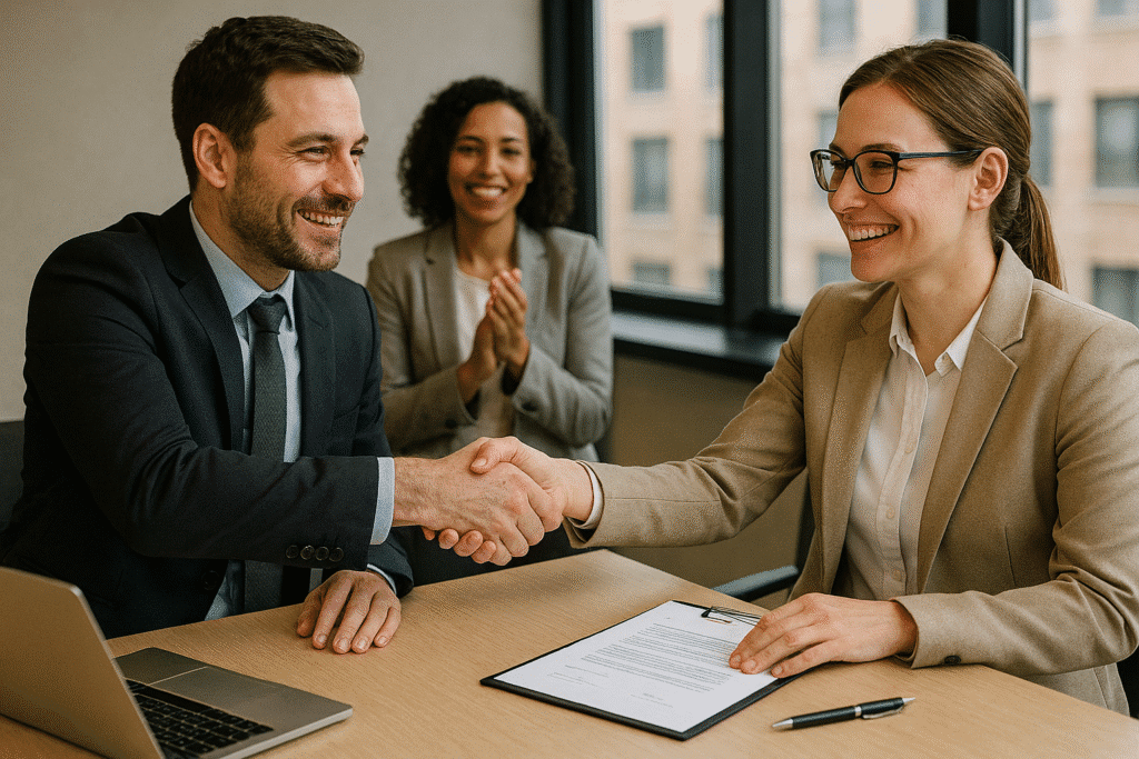 People getting agreement