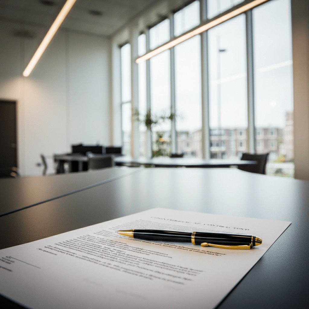 Contract met pen
