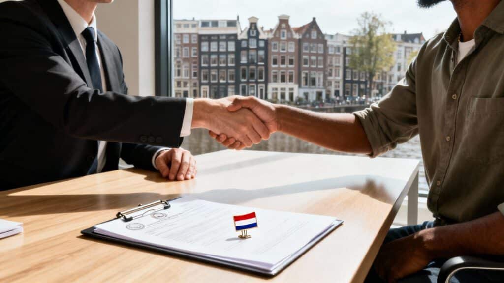 immigration lawyer netherlands handshake agreement