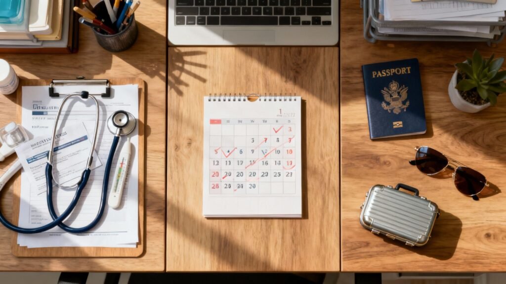 leave during illness medical travel desk