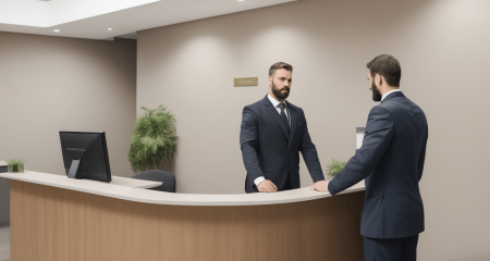 Modern reception area with professional staff.