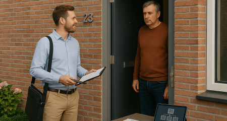salesperson at the door