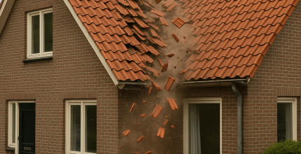 Roof tiles collapsing onto the ground