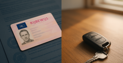 Dutch driving licence and car key