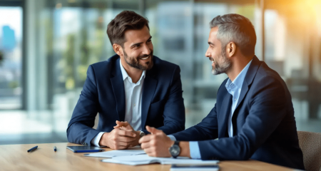 Men in a meeting