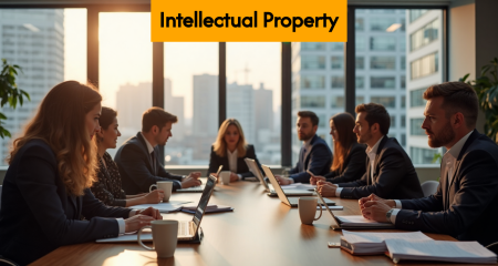 Dutch legal professionals in meeting discussing intellectual property